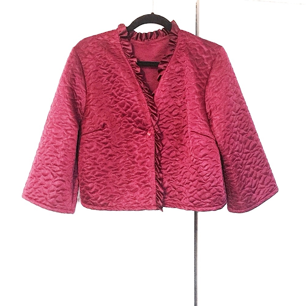 Gorgeous VTG Glam 2pc Lingerie Spaghetti Strap Long Gown & Quilted Shawl Jacket - Picture 6 of 16